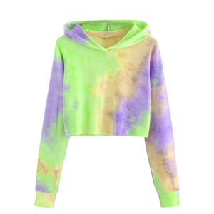 Blusa informal de manga larga para mujer, Top corto de poliéster, Sudadera con capucha, estilo holgado juvenil, sudaderas con capucha a la moda, ropa de calle unisex - Product Image 3