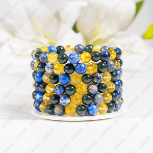Pulsera de Cristal Redonda de 8mm de Diseño Elegante y Calidad Premium que Promueve la FELICIDAD, Pulsera de Meditación con Piedras Curativas, al por Mayor - Product Image 1