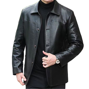 Haute qualité hommes hiver veste en cuir nouveau Style Street Wear col rabattu polaire matériel coupe-vent imperméable avant - Product Image 6