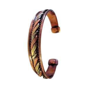 Brass <b>Copper</b> Cuff Bracelets with 2 Magnets Elegant Jewelry Accessory - Product Image 1