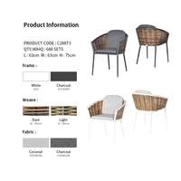 Ensemble de table et de chaises de salle à manger d'extérieur moderne en aluminium, mobilier de restaurant, table et chaises de jardin