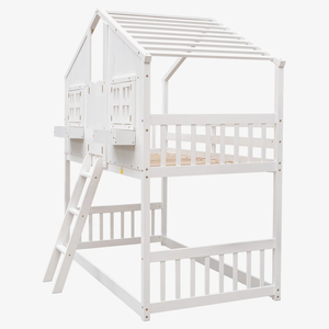 HARPER Orchard Lineage Corporation berthoud เตียงสองชั้นไม้เนื้อแข็งต่ำลอฟท์เตียงสองชั้นปรับได้สำหรับห้องนั่งเล่นห้องนอนของเด็ก - Product Image 4