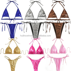 Maillot de bain 3 pièces de luxe sexy avec jupe courte, maillot de bain pour femme, maillot de bain brillant sur mesure - Product Image 6