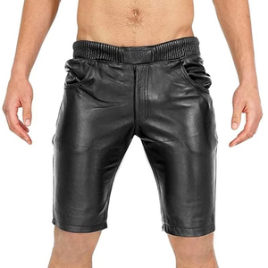 Logo personnalisé OEM ODM Dernier modèle Shorts en cuir pour hommes Produit professionnel de qualité supérieure Street Wear Shorts en cuir - Product Image 1
