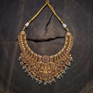 Antique Gold Plated Zinc Alloy Short Women's <b>Necklace</b> Diamond Pearl Beads Claw Setting Inlay Technology Religious Style Wedding - Product Image 2