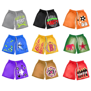 <b>Men's</b> High Quality 100% Cotton Athletic <b>Shorts</b> <b>Elasticated</b> Mid Waistband Quick Dry Drawstring Vintage Acid Wash Eco-Friendly - Product Image 3