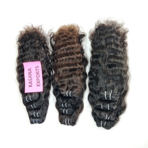 Machine indienne Double trame vague profonde paquet cuticule brute alignée couleur naturelle noir Extensions pour femmes boucles vietnamiennes en gros - Product Image 2