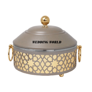 Servidor de comida aislado de metal Cazuela de diseñador hecha a mano de alta calidad Forma redonda Classic Stylsih Venta al por mayor Hotpot de metal - Product Image 1