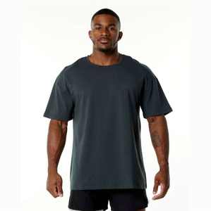 Camiseta Premium Extra Grande Gris de Cuello Redondo, 100% Algodón, Tejido Sólido, Ecológica, Manga Corta, para Gimnasio, Uso Diario, Verano - Product Image 1