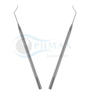 Manipulador de núcleo oftálmico Tennant de alta calidad, punta esférica de 0,6 mm de diámetro, mango redondo en ángulo, acero inoxidable - Product Image 4