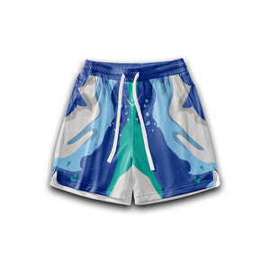 Ensemble de shorts en jersey réversibles à col en V personnalisés séchage rapide 100% uniforme de basket-ball respirant en maille de polyester - Product Image 5
