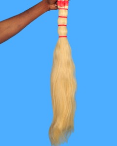 ผมคนผมสีบลอนด์ของผู้บริจาคคนเดียวผมคนธรรมชาติ613มีพื้นผิวเป็นลอนตรงยาว12-36นิ้ว - Product Image 1