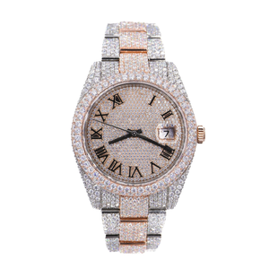 Lujo personalizado Bling Hip Hop totalmente helado Reloj impermeable plata oro diamante relojes hombres muñeca reloj de cuarzo para hombres - Product Image 1