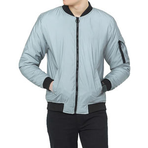 Chaqueta para hombre Alta demanda Hombres Cremallera Logotipo personalizado Color sólido Chaquetas de bombardero Venta al por mayor Chaquetas de bajo precio - Product Image 1