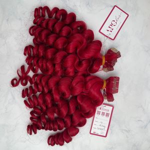 Luxe 100% Cuticule Aligné Vietnamien Remy Extension de Cheveux Corps Ondulé Bande Rouge 40cs Double Dessiné Grade a Remy Cheveux - Product Image 5