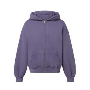 Best Quality Custom Printed Light Zip Hoodies 100% Cotton Soft Comfortable Fleece Drop Shoulder <b>Men</b> Embroidered Puff Printed - Product Image 5