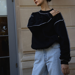 เสื้อฮู้ดและเสื้อสเวตเตอร์ลายกรดของผู้ชายเสื้อฮู้ดผ้าซักไหล่แนววินเทจ - Product Image 6