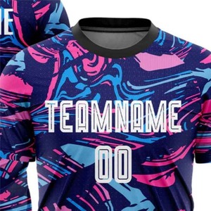 Venta al por mayor uniformes de fútbol personalizados Transferencia de Calor impreso transpirable adulto equipo kits a granel OEM secado rápido duradero 100% poliéster - Product Image 6