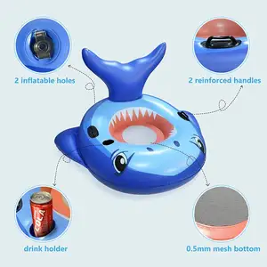 Large Inflatable Funny Shark Pool Float Swim Tube Pool Float For Adult Swim Ring