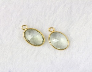 Coszcatl Exports 925 <b>Solid</b> Sterling Silver Natural Green Amethyst Handmade <b>Gold</b> Plated Vintage <b>Pendant</b> Charms Third Party - Product Image 3