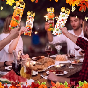 Sac en papier pour couverts de restaurant, logo personnalisé, fourchette, couteau, cuillère, couverts, argenterie, sac de rangement pour vaisselle en papier kraft - Product Image 6