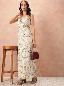 Robe de vacances d'été élégante pour femmes bloc de main imprimé fleuri tenue de fête décontractée cadeau de mariée personnalisé - Product Image 5