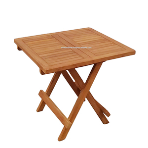 Mesa Plegable de Diseño Moderno, Madera de Teca Sólida, para Exteriores, Patio, Comedor, Picnic, Muebles de Jardín para Campamento, Acabado en Nogal - Product Image 3