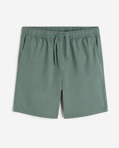 กางเกงขาสั้นสีเบจผ้าฝ้าย100% ลำลองสำหรับผู้ชายกางเกงขาสั้นเอวยางยืดมีเชือกผูกกระเป๋าข้างแนวทแยงเป็นมิตรกับสิ่งแวดล้อม - Product Image 4