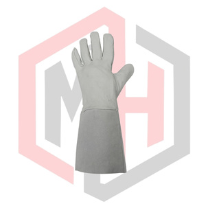 Gants de soudage TIG/MIG en cuir, paume renforcée, antistatiques, résistants aux déchirures, 11 oz, 14 pouces, poignet droit, sans silicone, sans poudre - Product Image 2