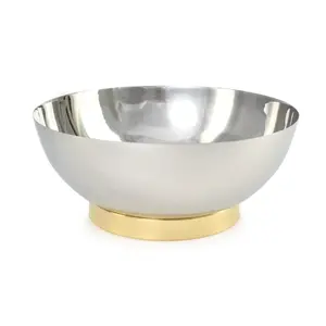 Cuenco de acabado de plata, acabado de esmalte interior, el mejor para el diseño de servicio de frutas, tazón de Metal decorativo de forma redonda - Product Image 2