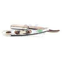 Rasoir de Barbier Professionnel de Précision en Acier Inoxydable OEM, Manche Pliable Revêtu de Papier, Verrouillage à Pivot, Rasoir Droit Amovible