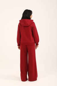 Conjunto Deportivo de Fabricante Personalizado para Mujer, Sudadera con Capucha y Cremallera de Estilo Urbano Vintage con Bordado Desgastado de Felpa Francesa y Pantalones Deportivos - Product Image 2