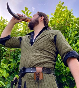 Cuerno para beber vino seguro para alimentos con soporte y estuche de cuero Cuerno para beber Premium Cuerno para beber auténtico para cerveza Mead Viking - Product Image 4