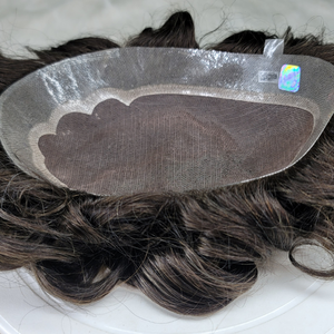 Extensiones de Cabello Premium para Hombre, Parche de Cabello Remy Indio, Cabello Humano de Alta Calidad, 100% Anudado a Mano, 38 mm - Product Image 4