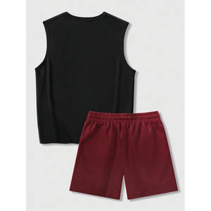 Street Life Hommes D'été Casual Imprimé Hommes Débardeur Et Short En Coton Lourd Ensemble Avec Motif - Product Image 4