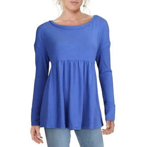 Top in Maglia Casual da Donna Free People, Modello Babydoll Viola e Blu Navy, Oversize, Sottile, Corto, per Autunno e Inverno, Taglia Piccola - Product Image 1