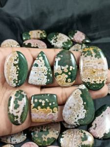 Vente en gros de cabochons en jaspe océanique naturel, pierres précieuses de guérison, pierres précieuses en vrac, cabochons en jaspe, bijoux en argent - Product Image 6