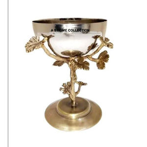 Bol en métal de conception tendance de couleur argentée Design de flamme et forme unique Bol décoratif personnalisé Article de vaisselle - Product Image 5