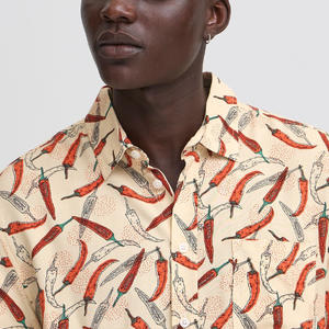 Camisas de manga corta con estampado para hombre completo con bordado de marca personalizado Etiqueta de etiqueta de impresión de logotipo y embalaje - Product Image 3