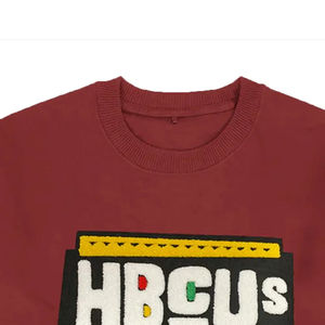 Venta al por mayor de sudaderas con logotipo personalizado para los hombres de cuello redondo liso sudaderas en blanco con patrón de decoración para el invierno - Product Image 2