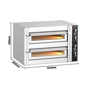 Four à pizza électrique à double plateau - Plateau en pierre réfractaire - 4+4 x 30 cm (12 po) - jusqu'à 450°C - Product Image 2