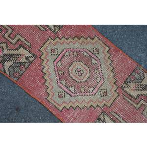 Alfombra Turca Vintage de 13 x 28 pies, Rojo Beige, Tejido Plano, Patchwork, Ecológica, Pelo Mediano, para Comedor, Lana, Material PP, Látex - Product Image 5