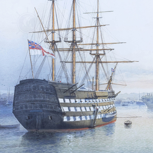 HMS Victory en Portsmouth Harbour Impresión en lienzo Arte de la pared Madera pintada a mano para decoración del hogar Tamaño 89.2L X 3,3 W X 59,7 H cm - Product Image 3