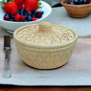 Casserole ronde de panier d'herbe de Moonj écologique d'artisanat indien du prix le moins cher pour la maison - Product Image 3