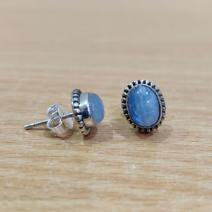 Handcrafted Natural Rainbow Moonstone Gemstone 925 Sterling <b>Silver</b> <b>Stud</b> <b>Earrings</b> Designer Collection Jewelry - Product Image 1