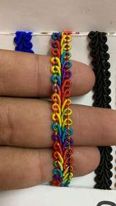 Erkoumi Wholesale Eco-Friendly 100% Polyester Small Scallop Lace Trim Gold Silver Wire <b>Sequins</b> Holiday Gift Packaging Ethnic - Product Image 4