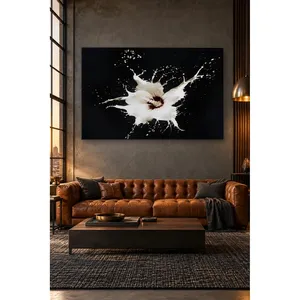 Impression sur toile Fida White Splash sur fond noir - Product Image 4