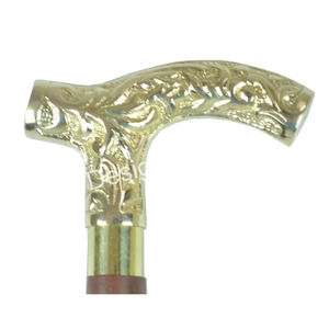 Bastón real de plata y oro con mango de patrón grabado, gran oferta, lujos decorativos, bastón de latón/madera de la India - Product Image 6