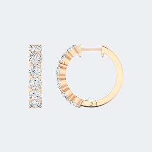 Pendientes de Aro Huggie con Diamantes Redondos de 1.00CTW, Oro de 14k, Cultivados en Laboratorio, Color D, VVS, Joyería Minimalista Pequeña para Mujer - Product Image 6