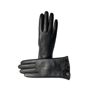 Vente en gros de gants en cuir de mode de haute qualité Gants d'hiver en tricot Gants de conduite en cuir d'agneau véritable pour hommes - Product Image 1